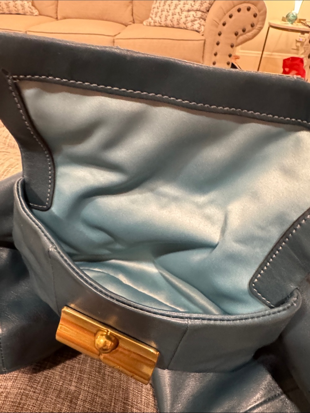 COACH Bag Kristin Large Dark Teal Leather Hobo Satchel - Picture 13 of 17